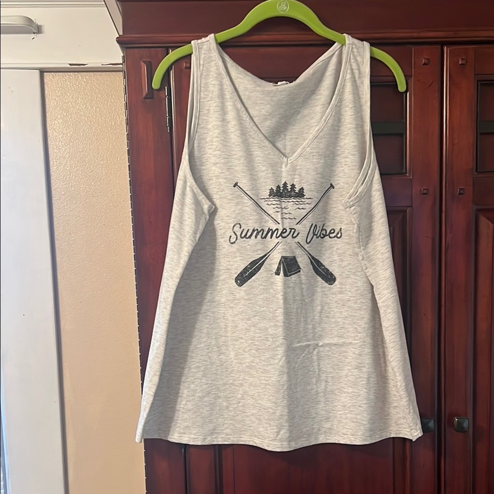 Maurices Gray Relaxed Sleeveless Tank Top